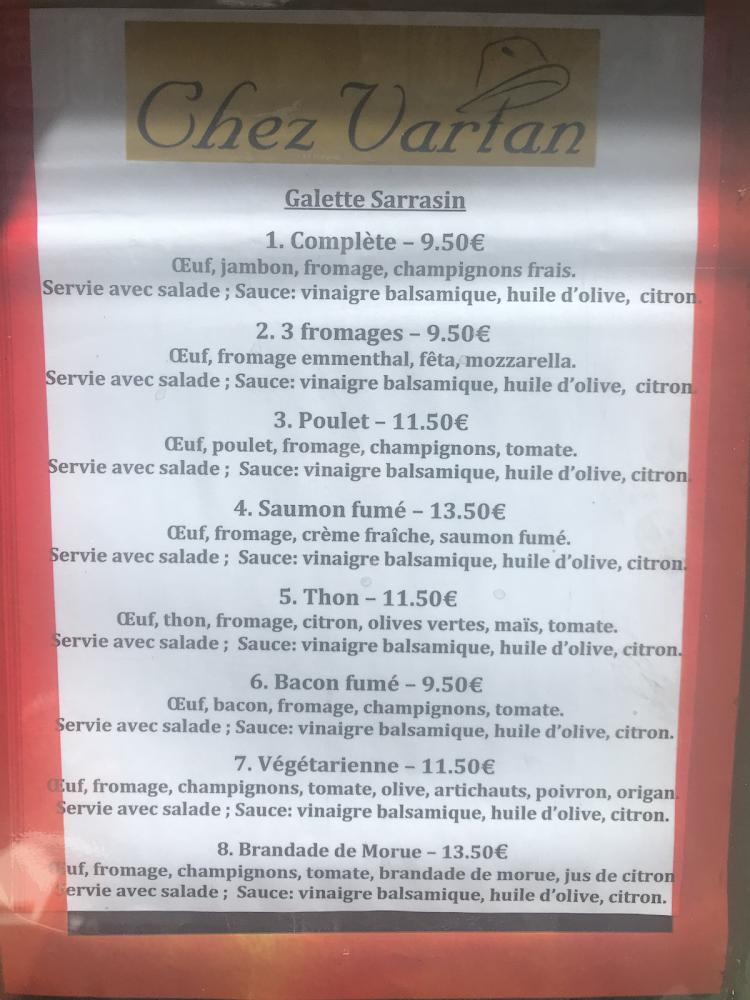 Chez Vartan - Menu Image 2